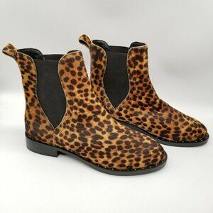 Rebecca Minkoff Sabeen Too Genuine Calf Hair Chelsea Boots Women Brown 6.5